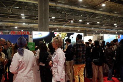 La DO León, que contó ayer con una segunda cata en la que exhibir us propuesta etnoturística, y cocholates Santocildes se exhibieron ayer en Ifema.  BENITO ORDÓÑEZ