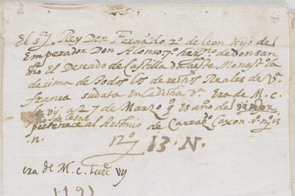 Uno de los cinco legajos escaneados que componen el Privilegio de 1159. DL