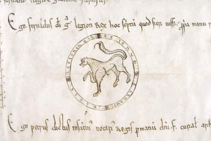 Uno de los cinco legajos escaneados que componen el Privilegio de 1159. DL