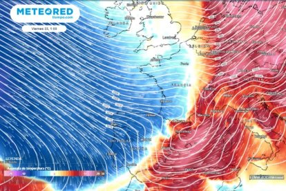 Así se expandirá el frente polar sobre la península a partir del jueves.