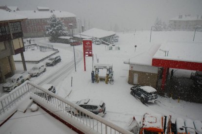 Riaño, cubierto por la nieve.