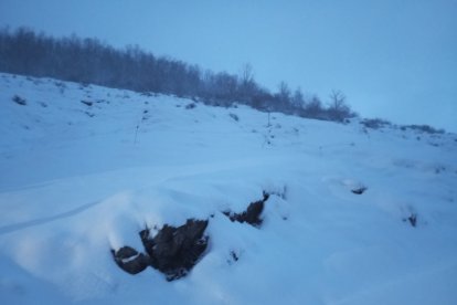 Casi medio metro de nieve en Ferreras del Puerto.