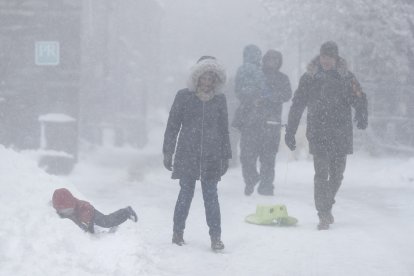 El temporal de nieve el pasado sábado en Galicia.