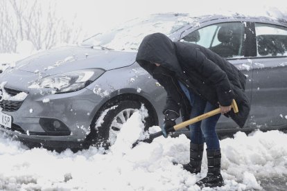 El temporal de nieve el pasado sábado en Galicia.