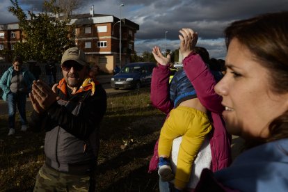 Un momento de la protesta de las mujeres del campo en Villadangos.