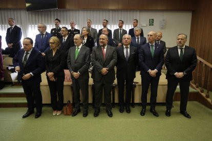 Atienza, Llamazares y Lechuga atienden a las referencias de García Marín. FERNANDO OTERO