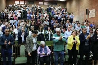 El paraninfo de Veterinaria, durante el homenaje a Valentín Pérez