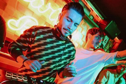 Míchel Serrano, junto a David Winny.  DL