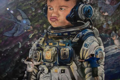 El mural de Darío en La Pola de Gordón.