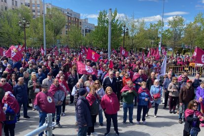 Manifestación en León como respuesta a los actos de la Junta por Villalar en la capital leonesa.