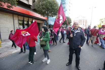 Manifestación en León como respuesta a los actos de la Junta por Villalar en la capital leonesa.