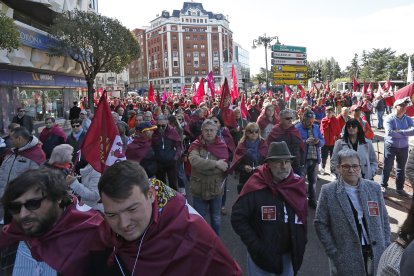 Manifestación en León como respuesta a los actos de la Junta por Villalar en la capital leonesa.