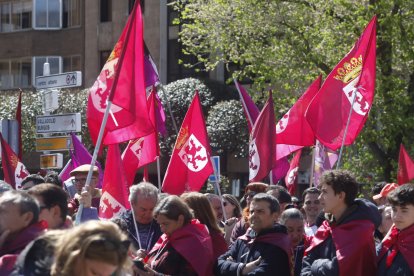 Manifestación en León como respuesta a los actos de la Junta por Villalar en la capital leonesa.