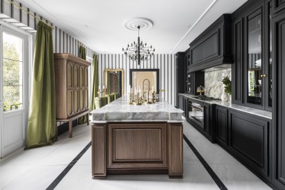 Otra cocina con diseños de la gama Terra de Cupa Stone.