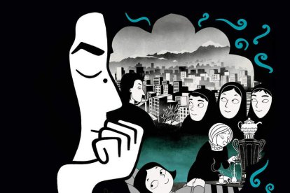 Imagen de la novela gráfica 'Persépolis', de  Marjane Satrapi.  ARCHIVO