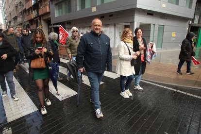 El presidente de la Diputación, Gerardo Álvarez Courel, en la manifestación de Ponferrada.