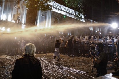 La manifestación de este martes se prolongó durante cerca de seis horas y acabó con varios heridos.