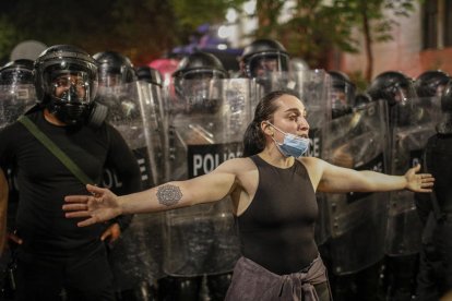 La manifestación de este martes se prolongó durante cerca de seis horas y acabó con varios heridos.