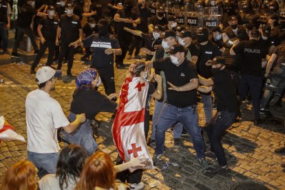 La manifestación de este martes se prolongó durante cerca de seis horas y acabó con varios heridos.