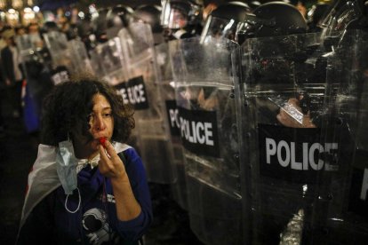 La manifestación de este martes se prolongó durante cerca de seis horas y acabó con varios heridos.