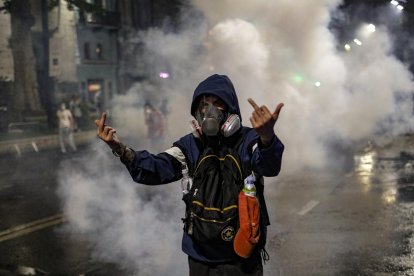 La manifestación de este martes se prolongó durante cerca de seis horas y acabó con varios heridos.