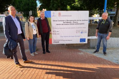 Estado de las obras en el parque de San Mamés, que han visitado los concejales de UPL
