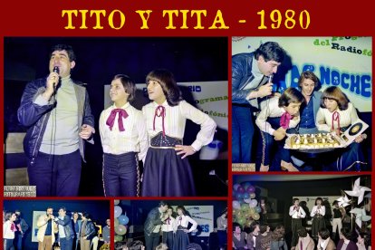 Gelete en acción presentando a Tito y Tita, una de las actividades destacadas del locutor