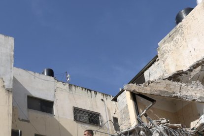 Edificio destruido en la operación militar israelí en de Yenín. EFE/EPA/ALAA BADARNEH