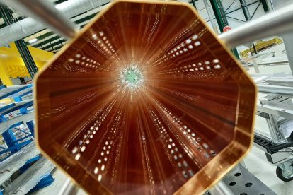 Imán superconductor del LHC.