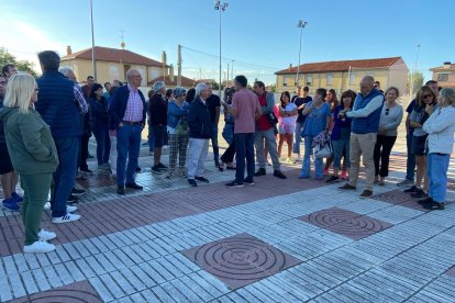 Protesta en Villarrodrigo contra la llegada de migrantes.