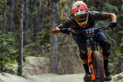 Álvaro Sánchez, en un campeonato de enduro en Canadá. DL