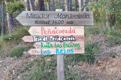Señalética de rutas por los montes.