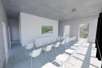 La estructura principal del edificio, en el estado actual de las obras, en el centro de Corullón.  DL