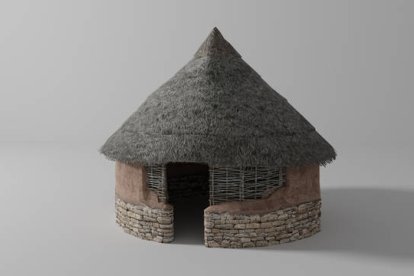 Reconstrucción de una vivienda del castro.