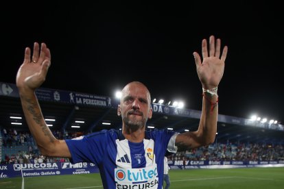 Imagen del partido homenaje al jugador blanquiazul.