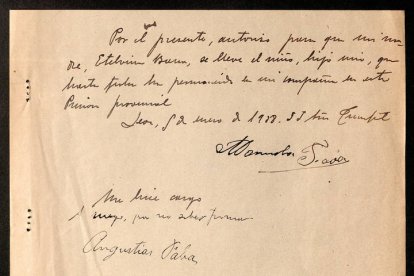 Carta de Manuela Fabra para pedir que su hijo pequeño saliera de la cárcel.