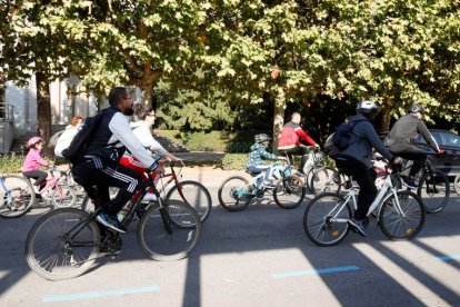 Diferentes momentos de la celebración del Día de la Bici.