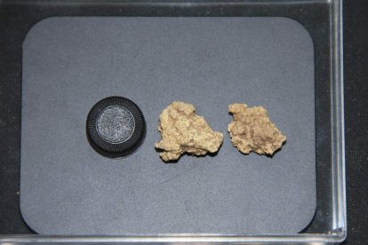 Los trozos de queso encontrados.