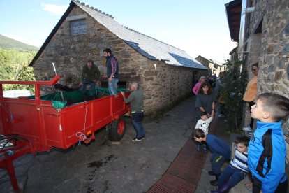 Noceda celebra su Fiesta de la Vendimia con una pisada infantil de la uva y la elaboración tradicional del vino.