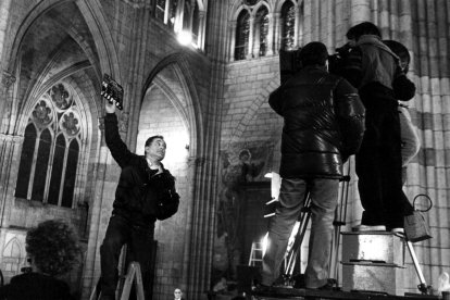 Rodaje de 'El Filandón' en la catedral de León. '