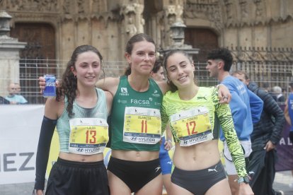 Las tres primeras de la prueba femenina, Laura López, Blanca Fernández y María Forero.