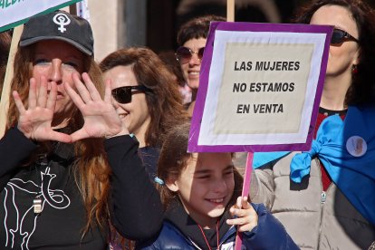 Manifestación en León contra la violencia machista.