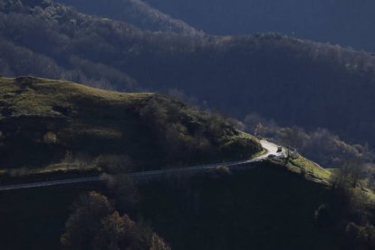 Vista de la carretera del Puerto de Pajares.