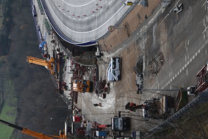 Estado de la nueva estructura de la A-6, este sábado.