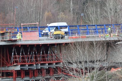 Estado de la nueva estructura de la A-6, este sábado.