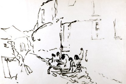 'Lavando en el río'. Bembibre, años 50