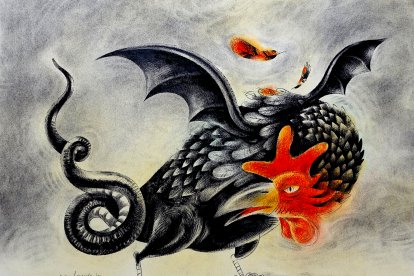 Uno de los animales mitológicos de la exposición.