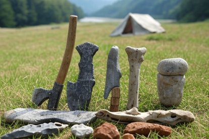 Taller de herramientas prehistóricas.