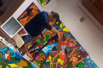 Detalle de parte del estudio de Abel Díaz