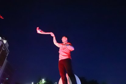 La Cultural celebra el ascenso a Segunda División en Guzmán.